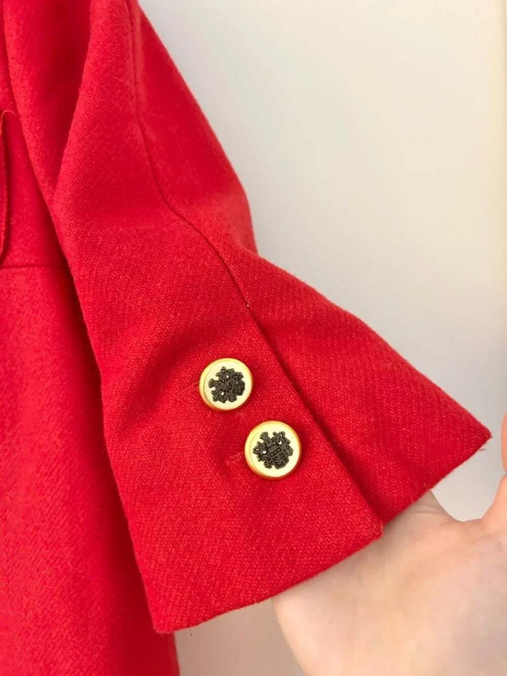 Anthropologie Third Piece Wool Double Breast Peplum Peacoat Jacket in Red Size 8